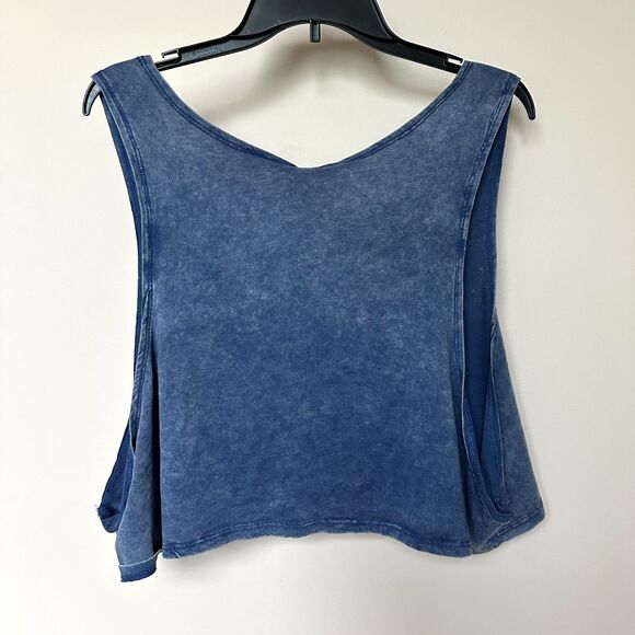 Rolling Stones Steel Wheels Tour Cropped Tank Tee Shirt XL Blue - Picture 3 of 6